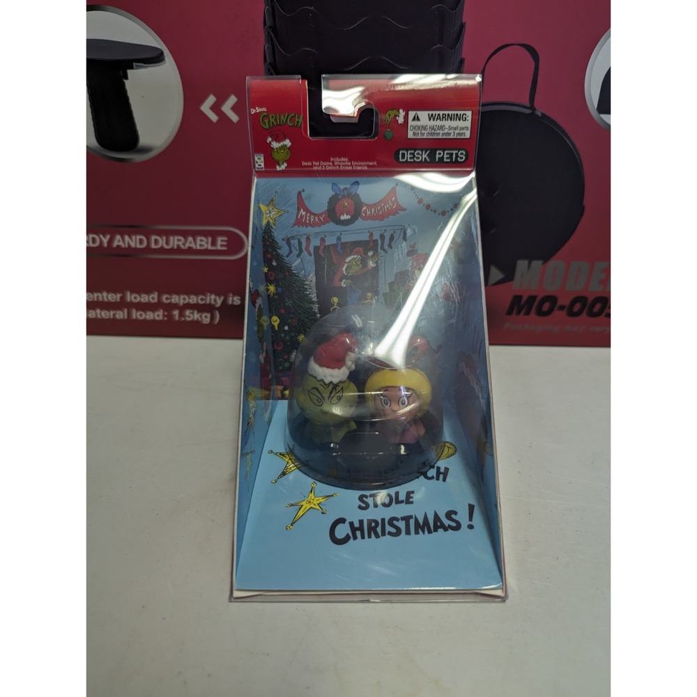 Dr. Seuss NEW The GRINCH‎ Desk Pets - Grinch & Cindy Lou in Desk Pet Dome